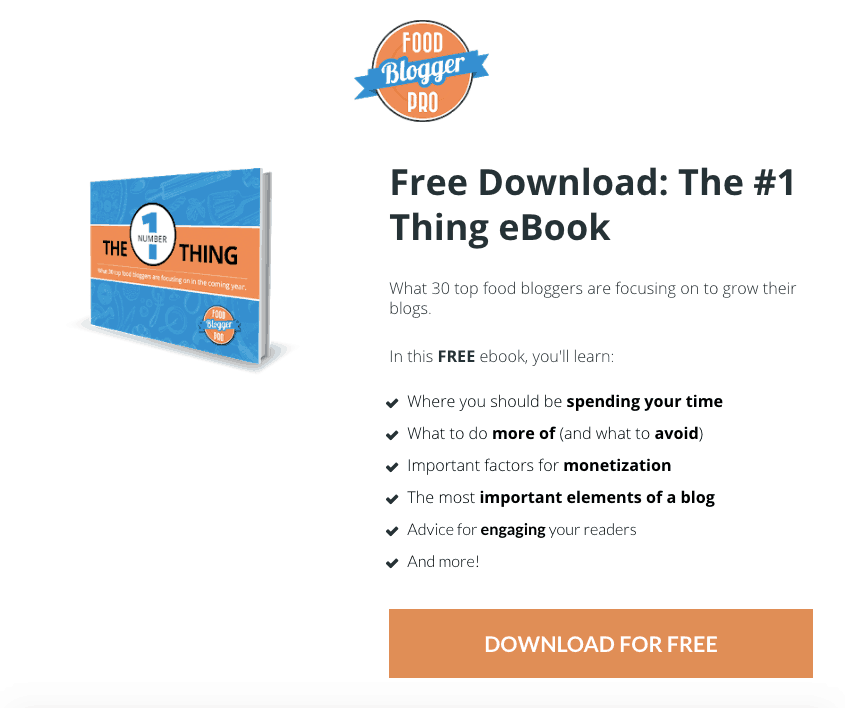 food blogger pro the number one thing ebook