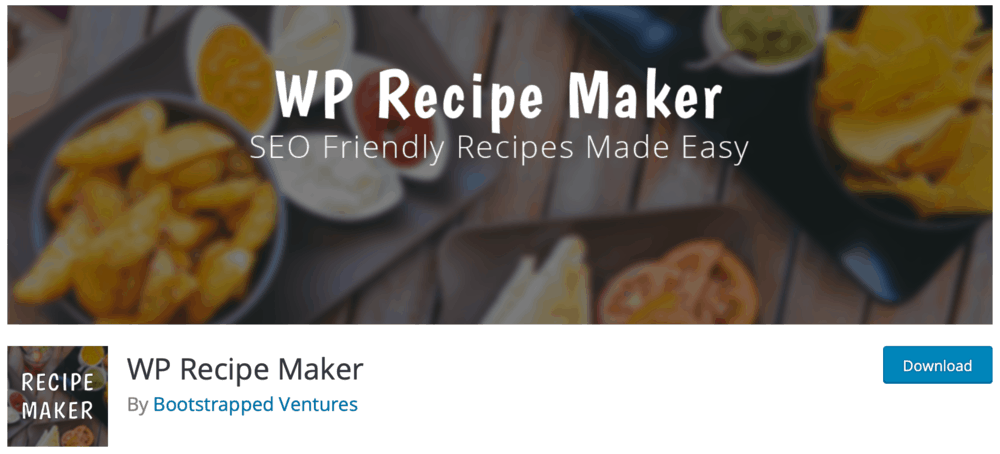 Página de plug-in do WP Recipe Maker