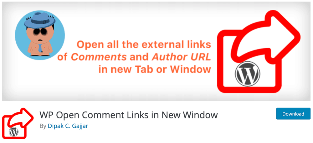 WP Ouvrir les liens de commentaire dans une nouvelle fenêtre