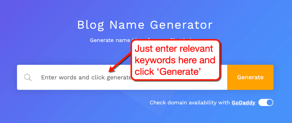 Generator de nume de blog