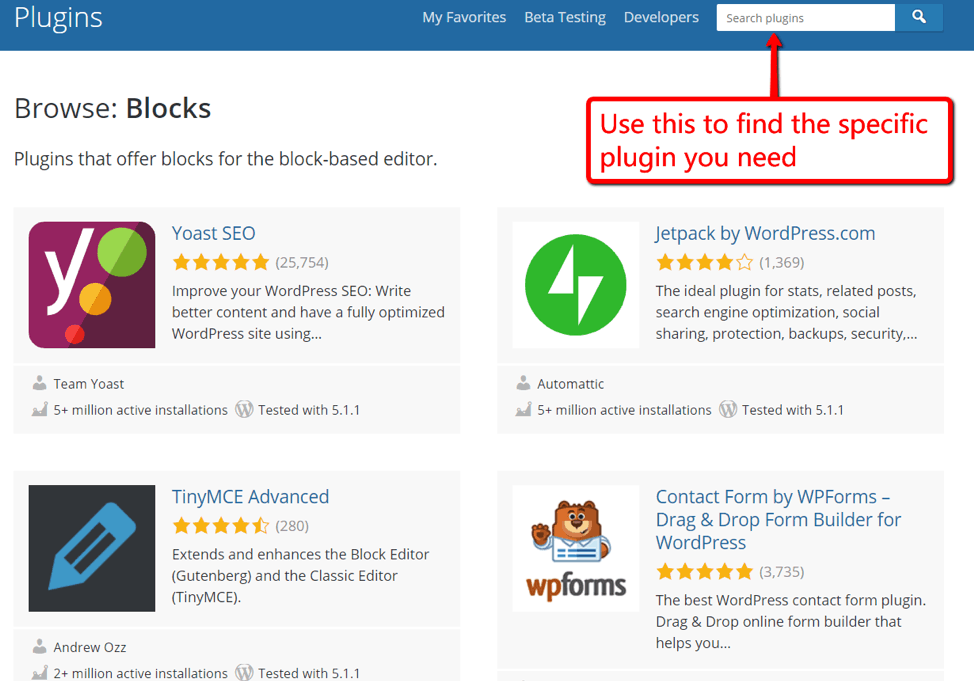 WordPress-Plugins suchen
