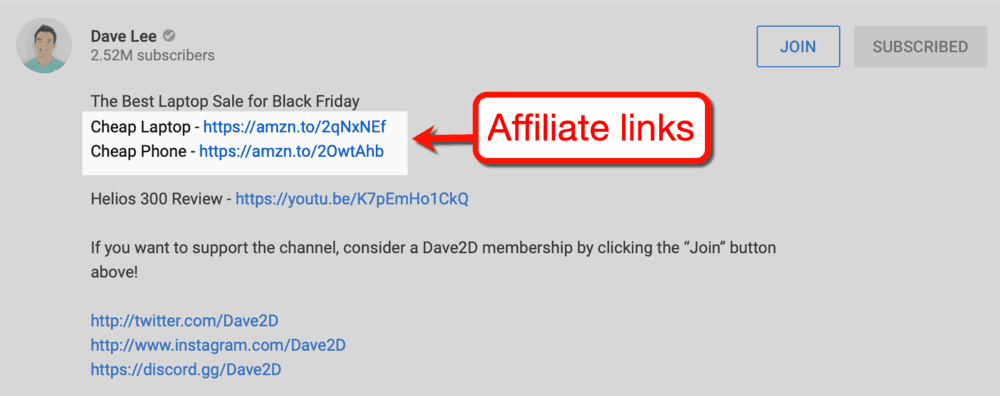 Dave Lee Affiliate-Links