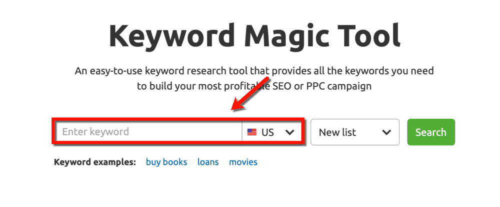 SEMrush Keyword Magic Tool
