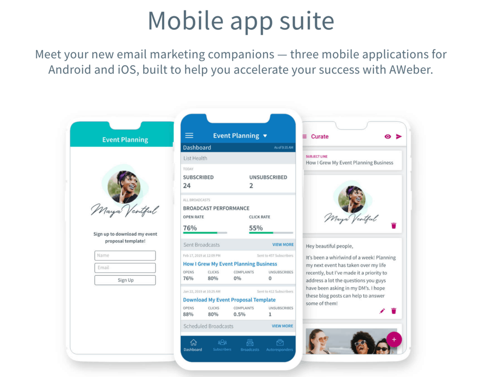 AWeber Mobile App Suite
