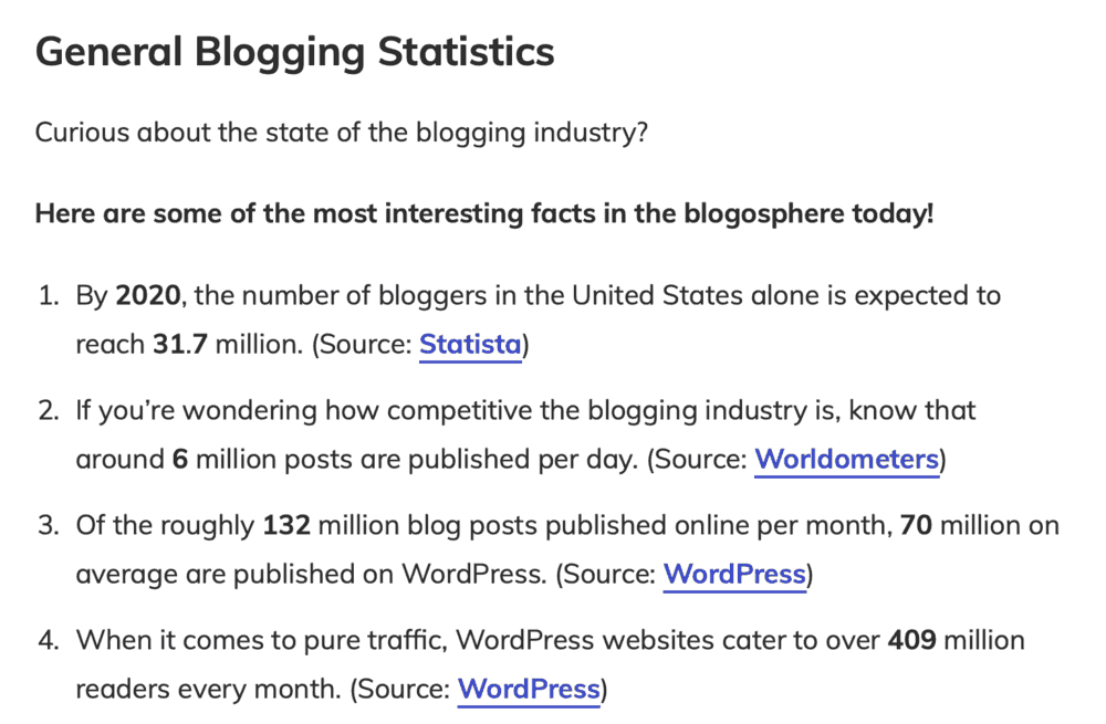 Master Blogging Estatísticas gerais de blogs