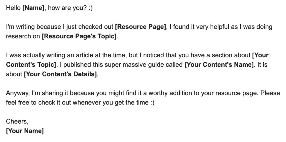 Exemplu de pagină de resurse pentru e-mail