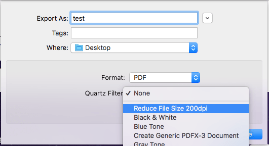 Сжатие PDF на Mac с предварительным просмотром