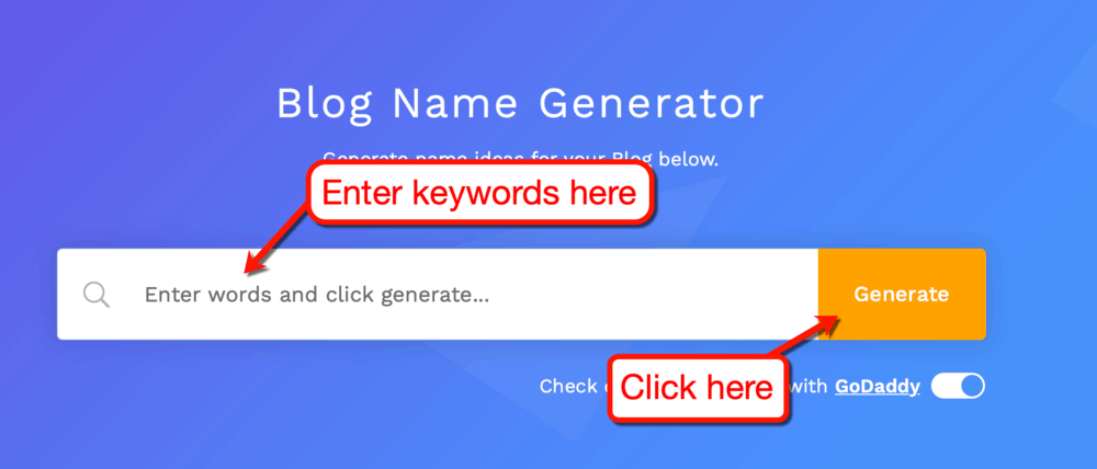 Generator de nume de blog