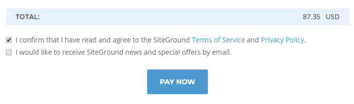 Condiciones de servicio de SiteGround