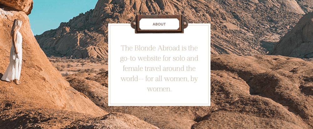 L'énoncé de mission de Blonde Abroad