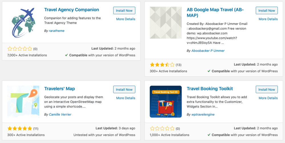 Plugins de voyage WordPress