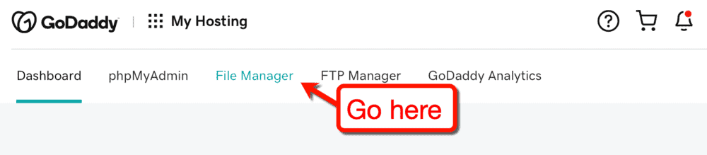 Gestionnaire de fichiers GoDaddy