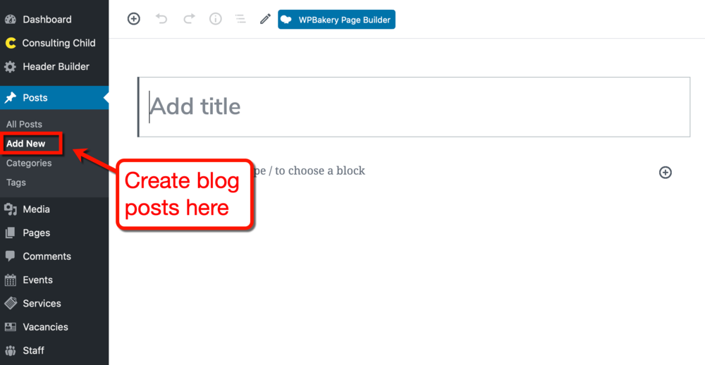 WordPress Aggiungi nuovi post