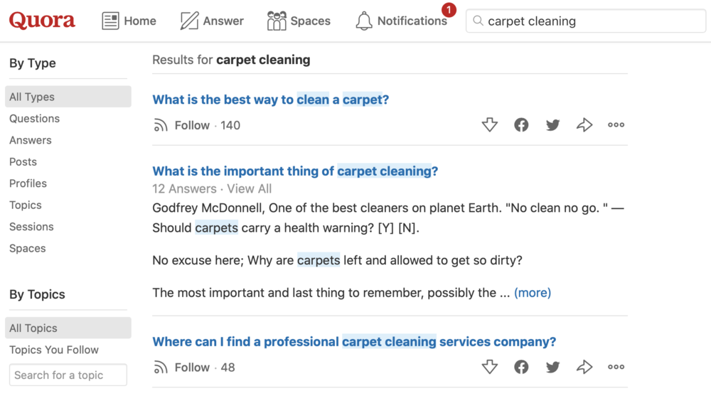 Preguntas sobre limpieza de alfombras de Quora