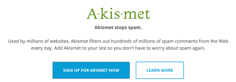 Akismetホームページ