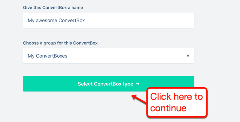 ConvertBox 유형 선택