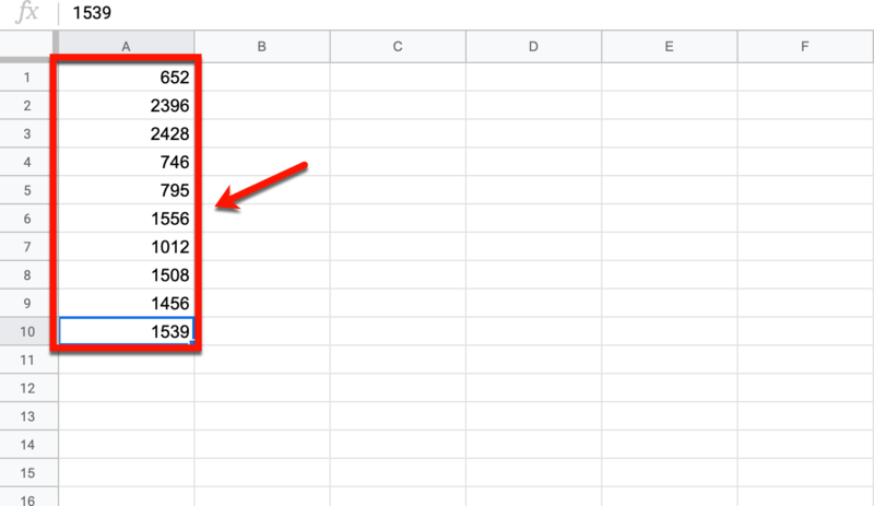 Liste de décompte de mots Google Sheets