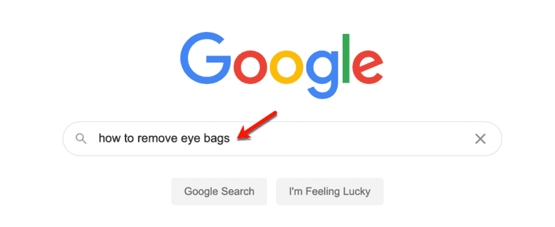 Google como remover bolsas para os olhos