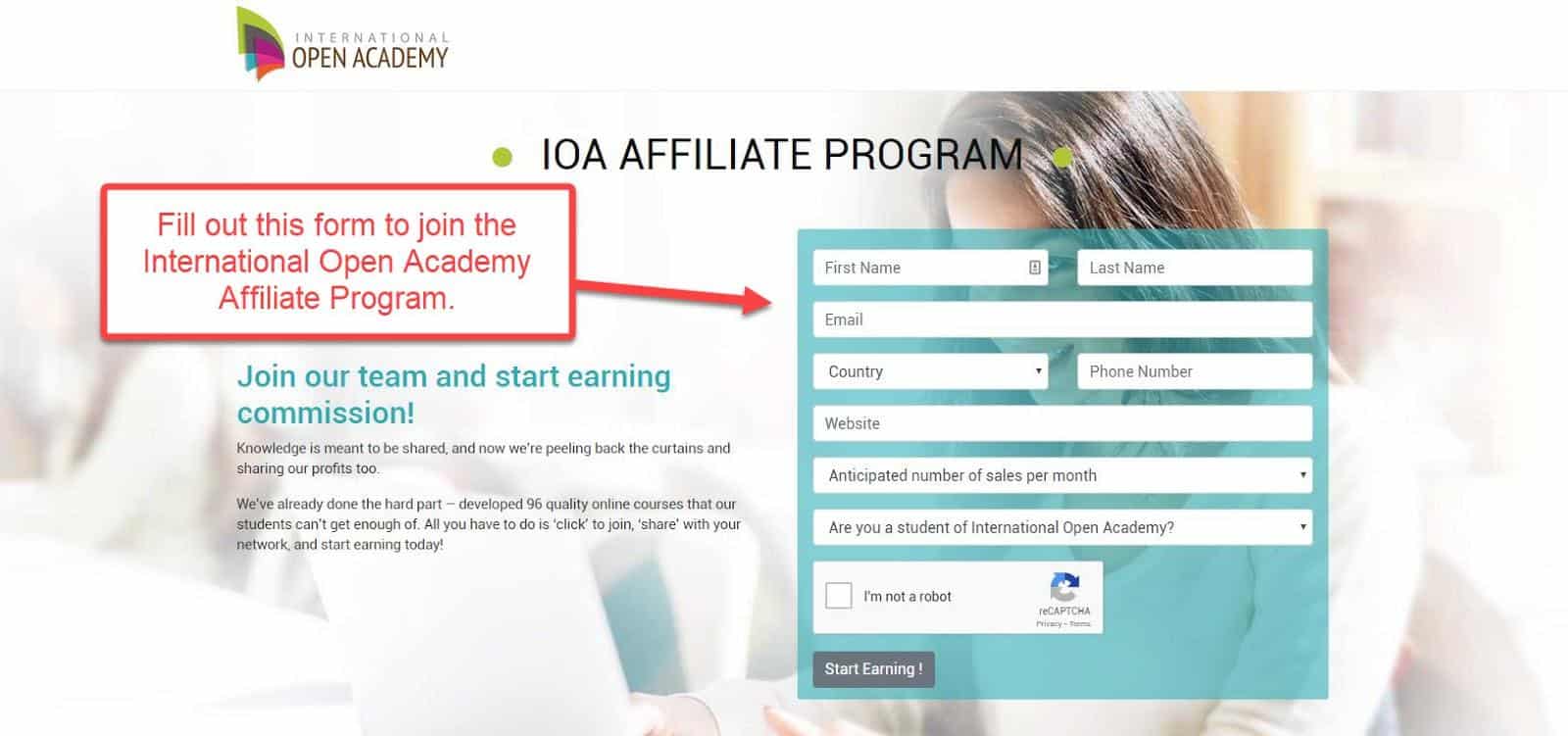 programme d'affiliation international open academy
