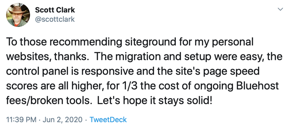Ulasan Twitter SiteGround