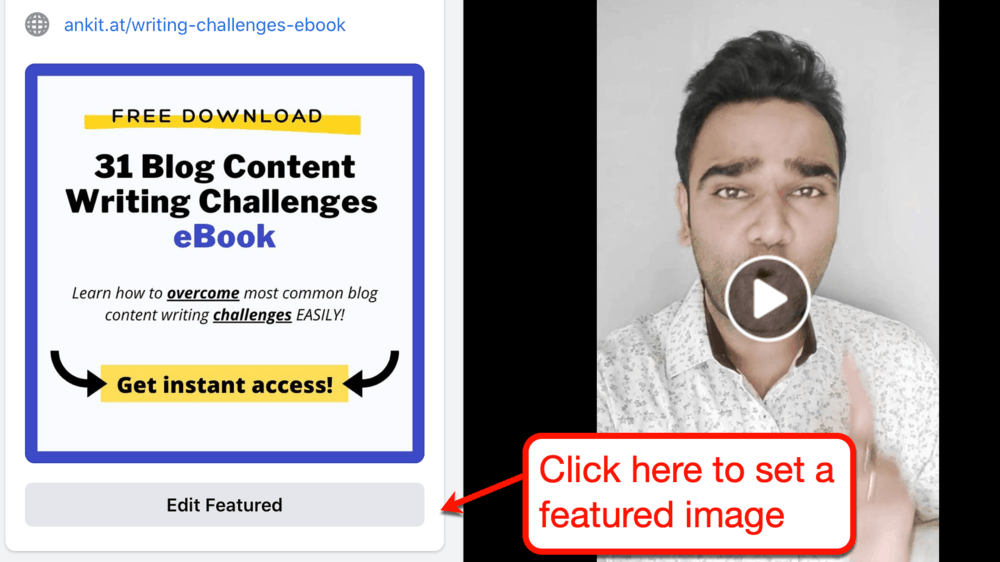 Facebookの注目画像を編集する方法
