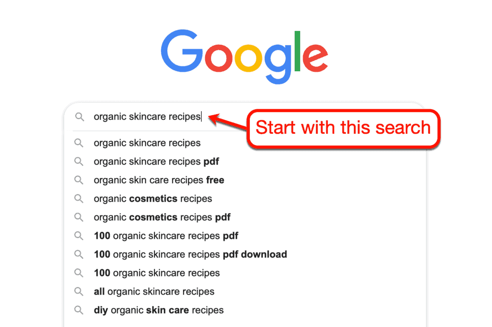Avvio della ricerca con Google