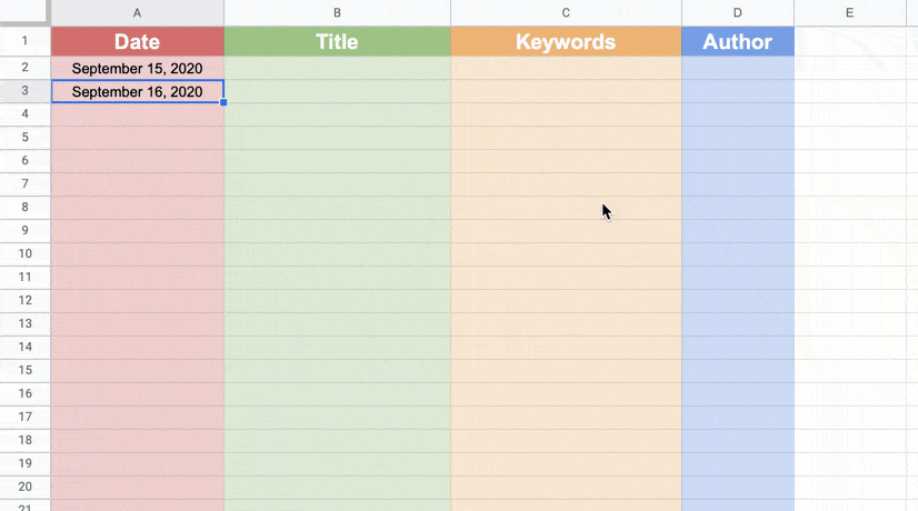 Google Sheets completa automáticamente las fechas