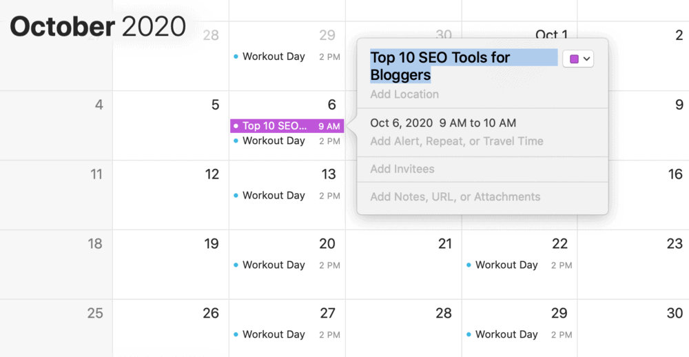 Calendar editorial folosind o aplicație
