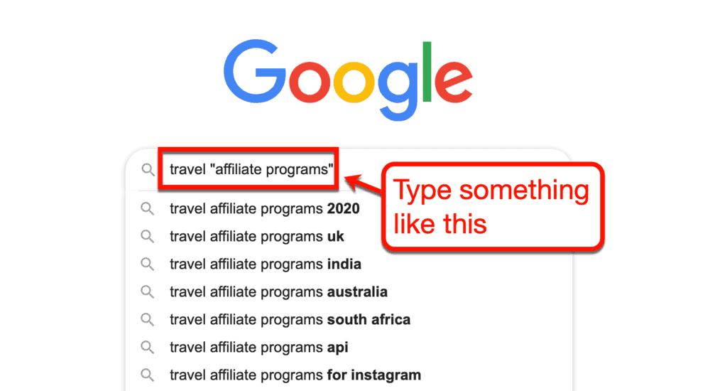 Căutare programe afiliate Google