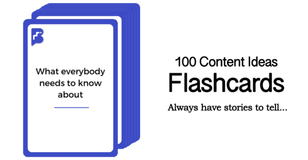 Flashcard delle idee per i contenuti