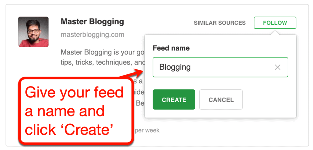 Adicionando um Novo Feed no Feedly