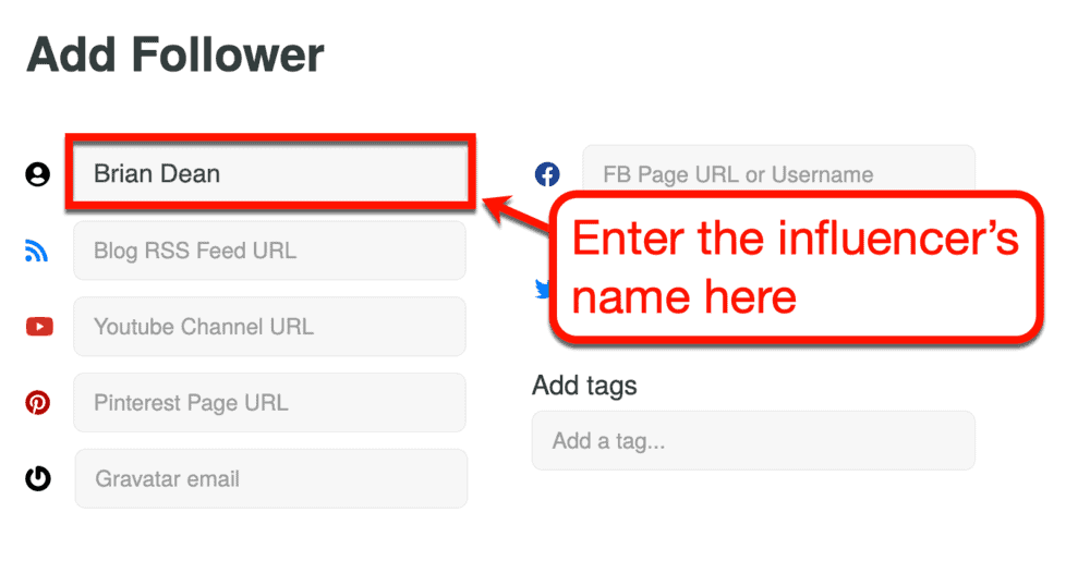 Adicionando o nome do influenciador no WatcherSpy