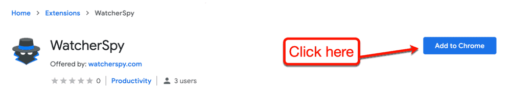 WatcherSpy Adicionar ao botão do Chrome