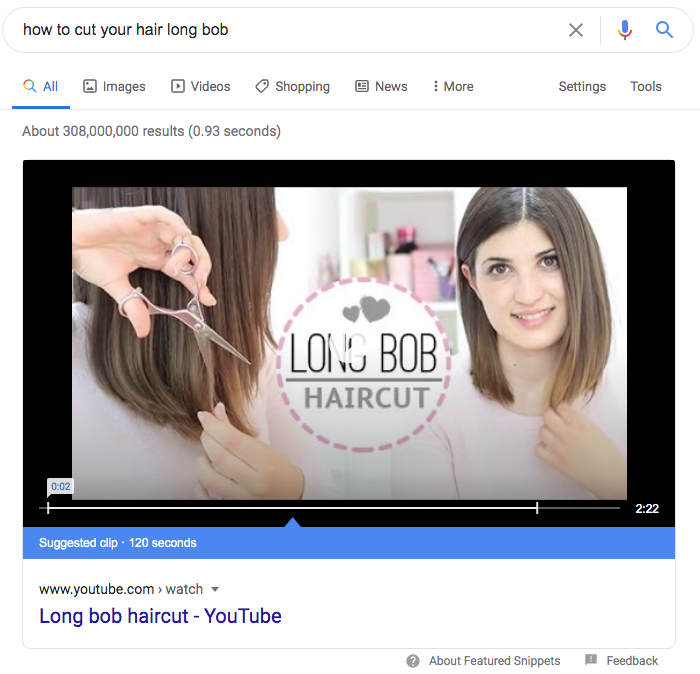 So schneiden Sie Ihre Haare lang bob Google vorgestellten Snippet