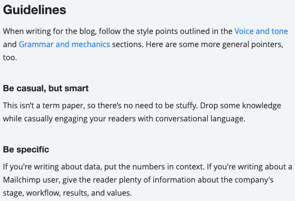 mailchimp- บล็อกแนวทางตัวอย่าง
