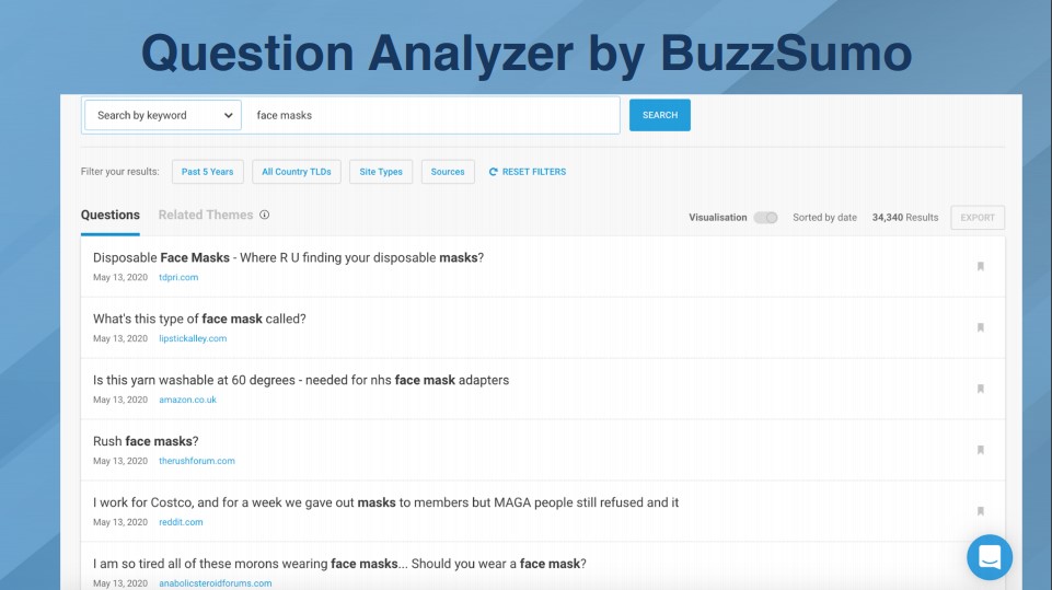 Penganalisis Pertanyaan oleh BuzzSumo
