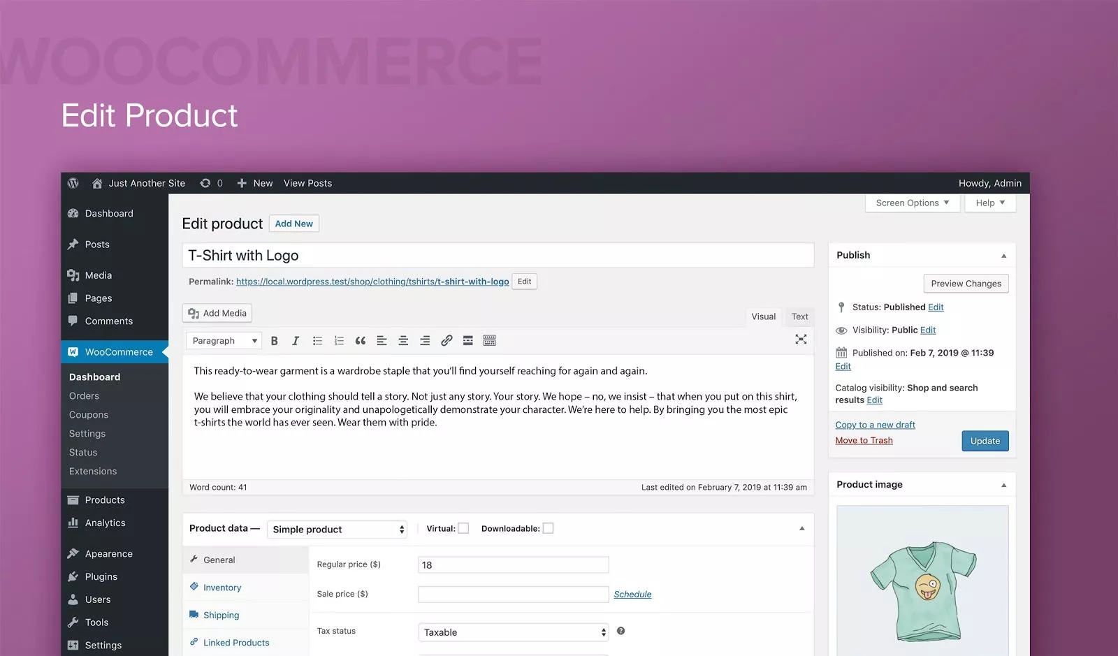 Produk edit WooCommerce