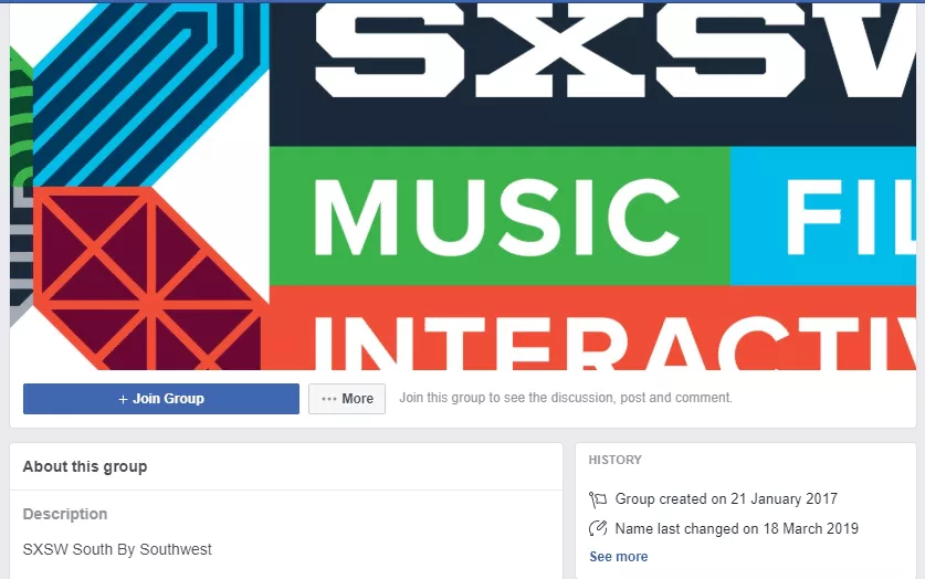 sxsw กลุ่ม facebook