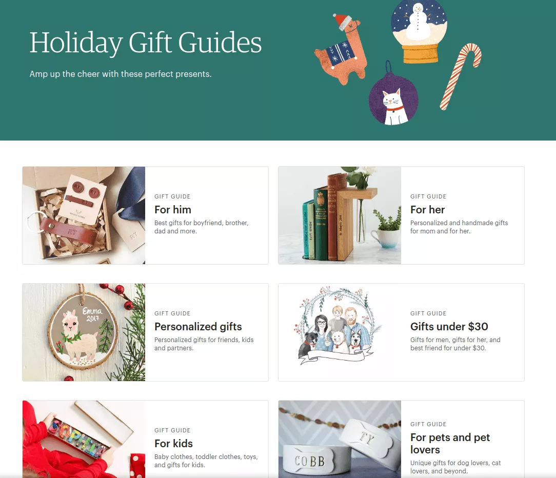 คู่มือของขวัญวันหยุด Etsy