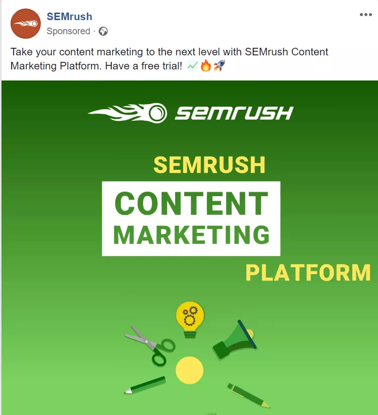 SEMrush สนับสนุนโพสต์ Facebook