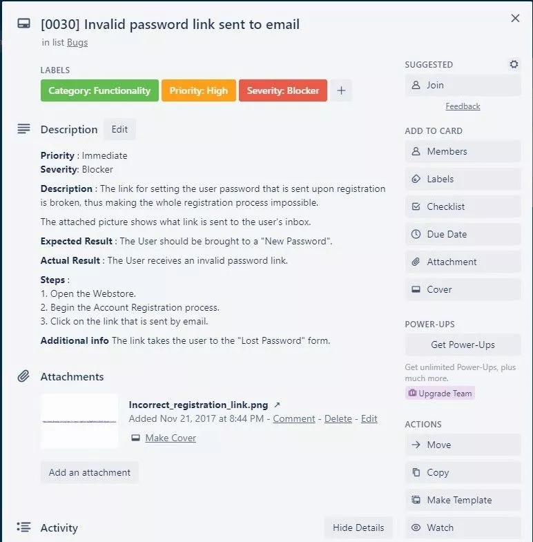 Esempio di bug 3