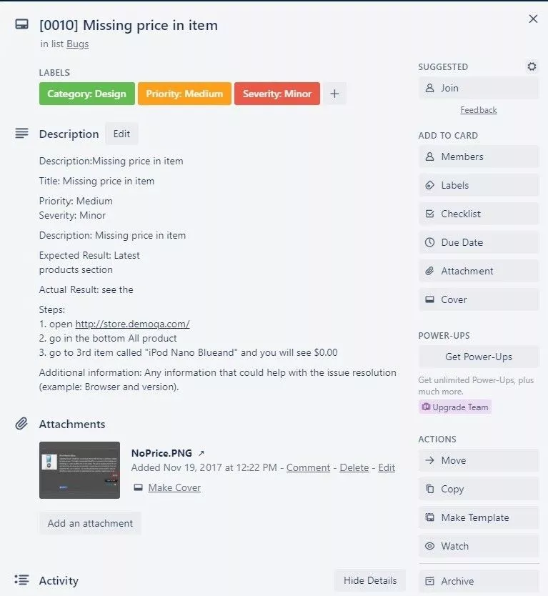 Esempio di bug 2