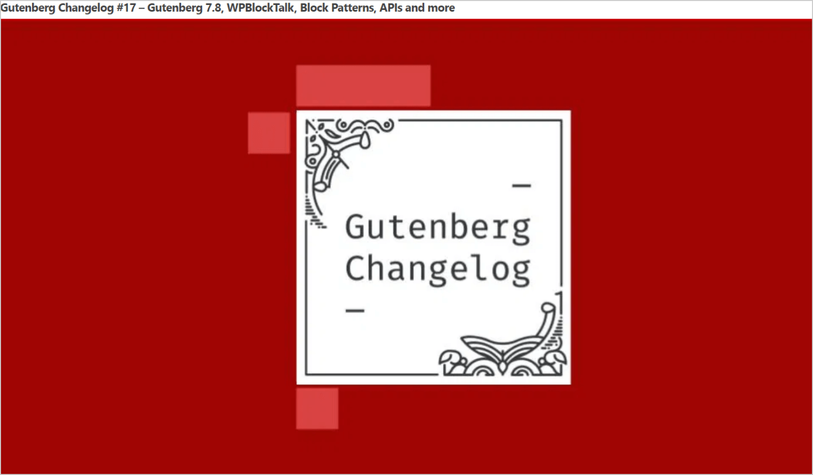 Gutenberg Changelog