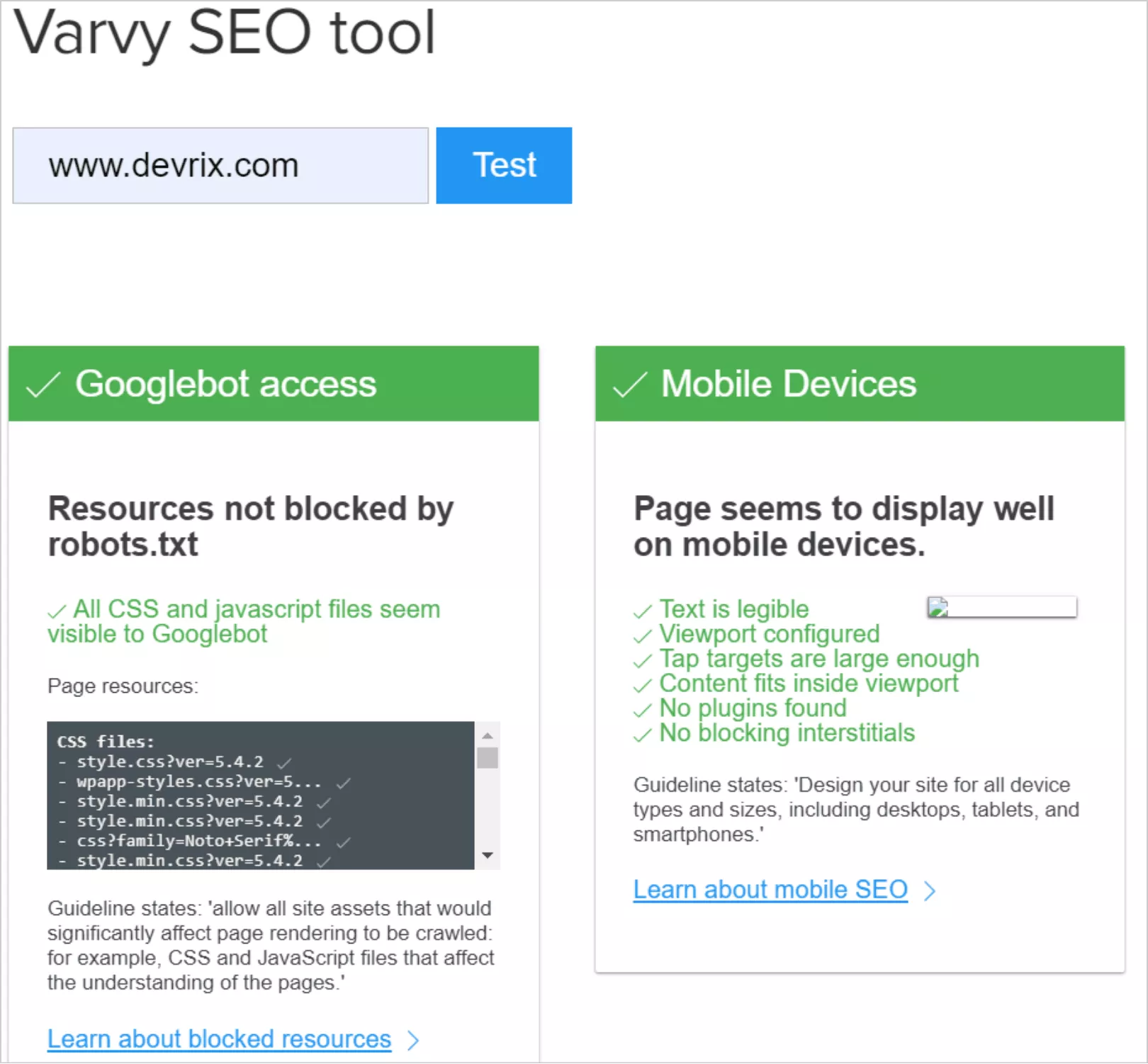 Varvy SEO工具