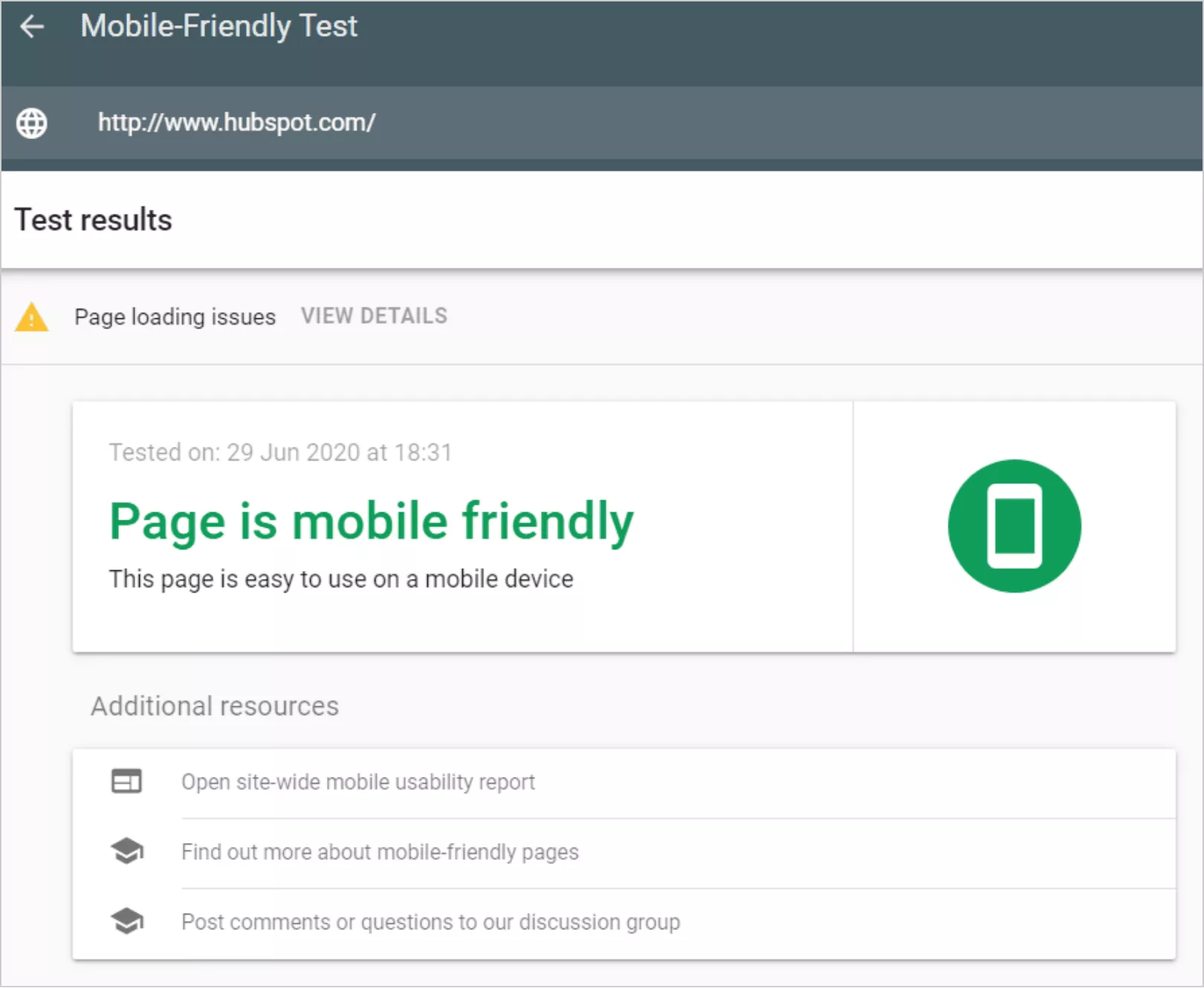 Testul Google Mobile-Friendly