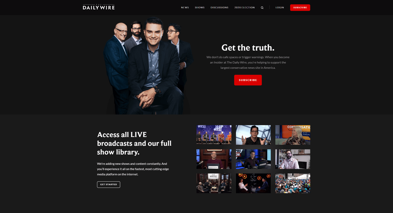 Página inicial do The-Daily-Wire