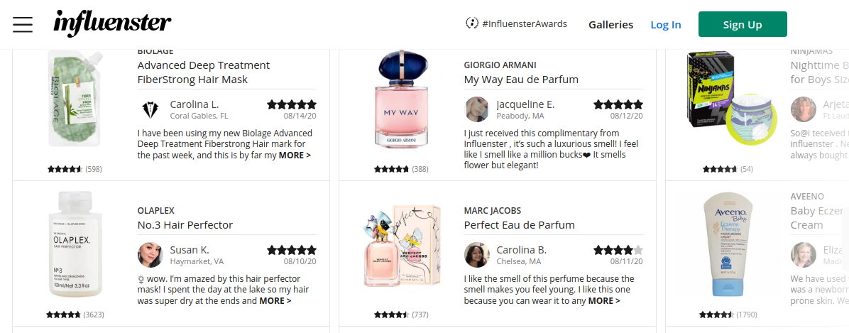 Strona docelowa Influenstera