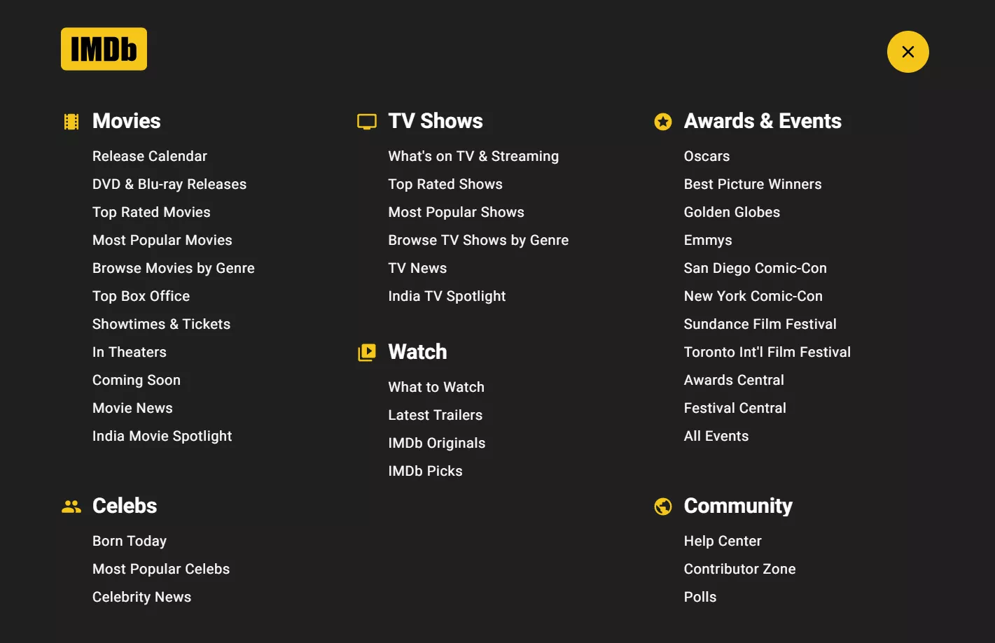 IMDB.com 웹 사이트 구조