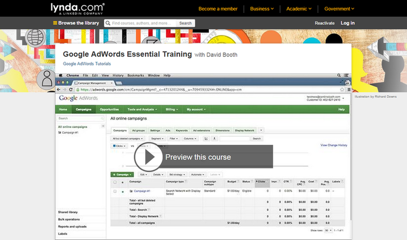 วิธีเรียนรู้ AdWords โดยไม่ต้องรับการฝึกอบรมจาก Lynda.com