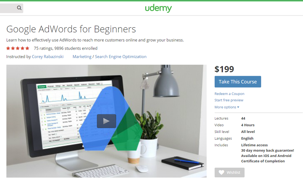วิธีเรียนรู้ AdWords โดยไม่ต้องผ่านการรับรองหลักสูตร Udemy